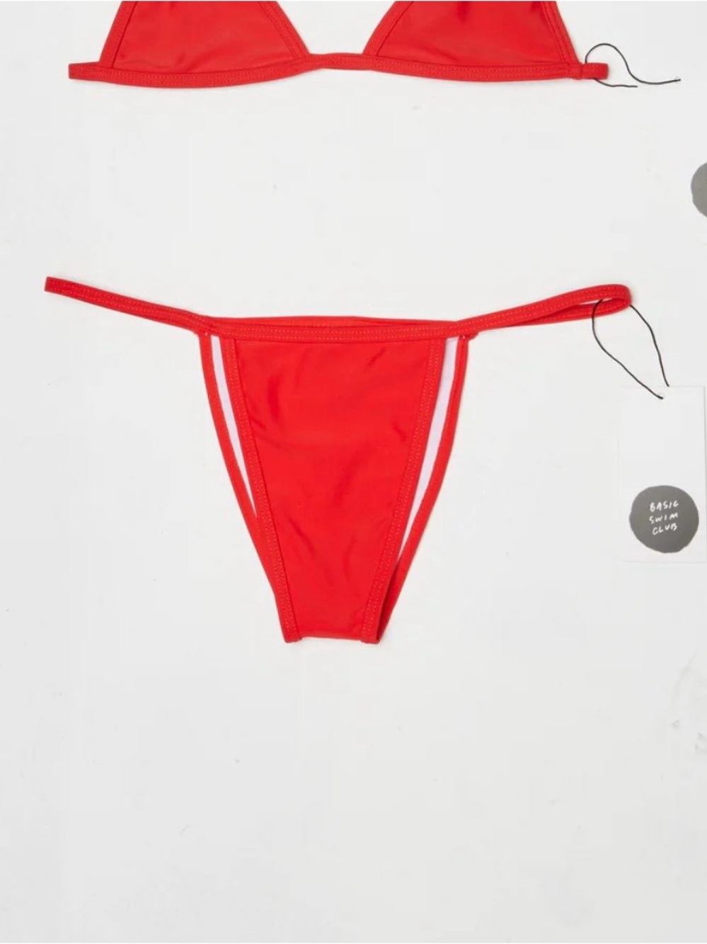 NWT Basic Swim Club Red Triangle Bikini Bottom